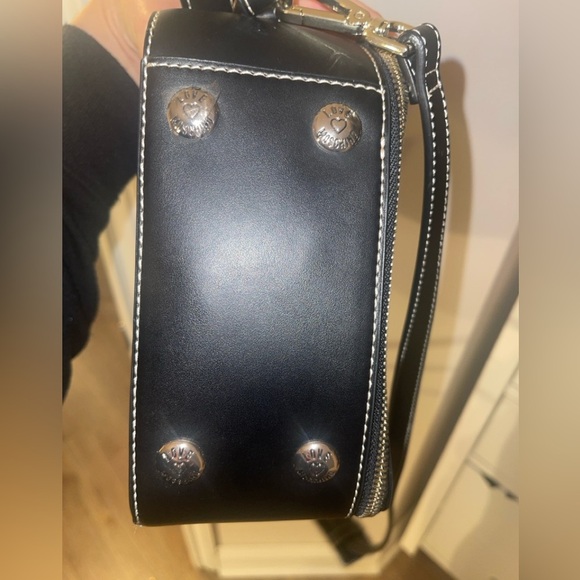 Love Moschino Faux Leather Embroidered Crossbody/Shoulder Bag *Minor Flaws* - Picture 12 of 16